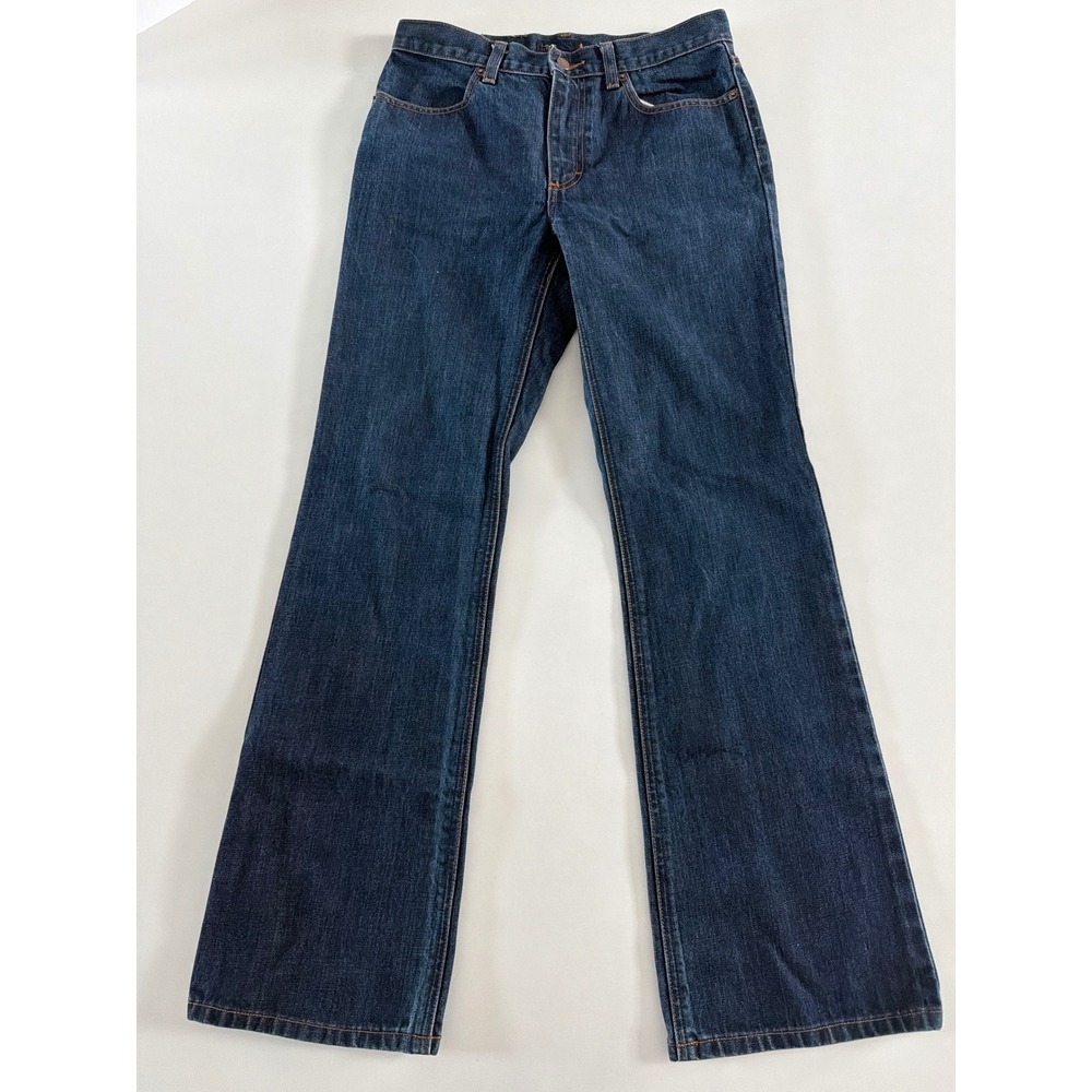 J.Crew Womens Dark Wash Flare Leg 100% Cotton Denim Jeans Size 4 Zip Fly